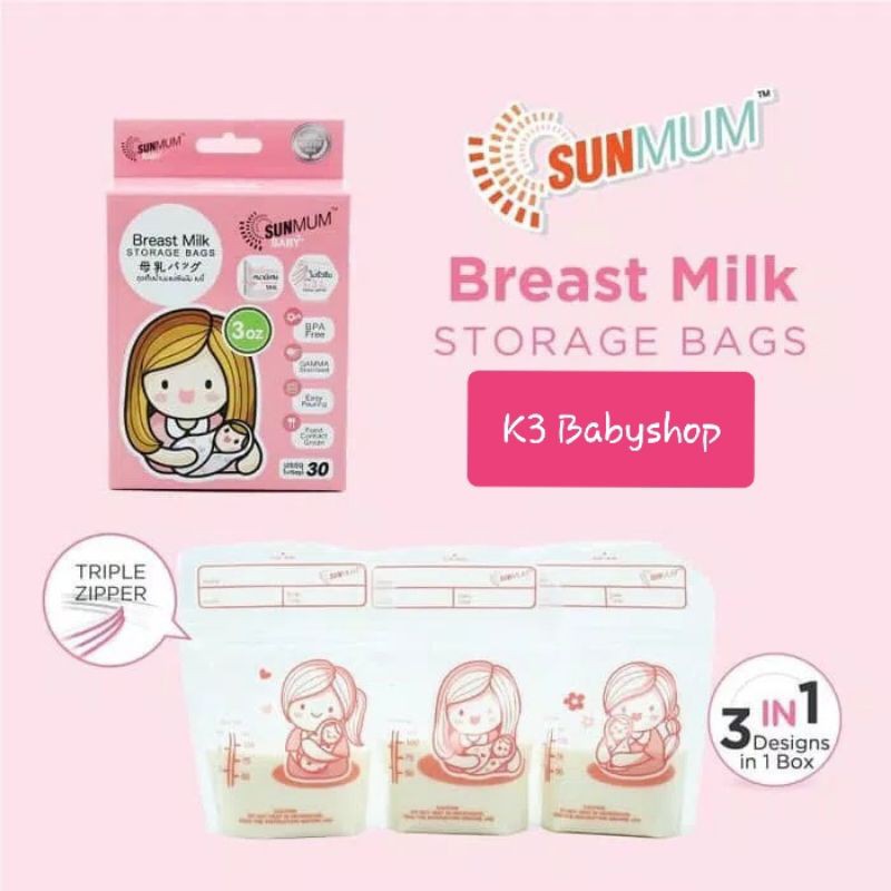 Kantung Asi Sunmum 100ml 100 ml plastik asi kantong asip breastmilk storage bag