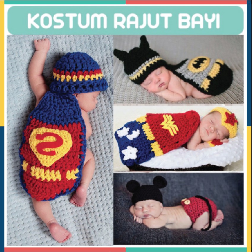 Ready Stok Kostum Baju Bayi Foto Fotografi Baju Bayi New born Rajut Full Month 1