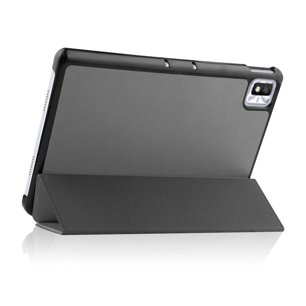 [Tidur/Bangun] Untuk TCL Tab 10s 10.1-inci 2021110 s 9080G 9080X Tablet Perlindungan Case Fashion Tri-Fold Warna Solid Flip Leather Cover Fold Stand