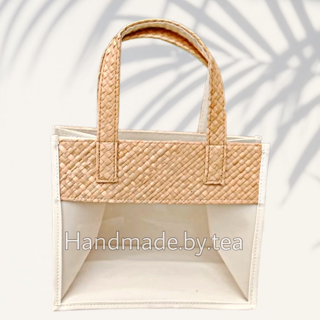 Tas hampers mika souvenir lebaran idul fitri | Tote bag anyaman pandan wanita | Goodie bag, parcel, 