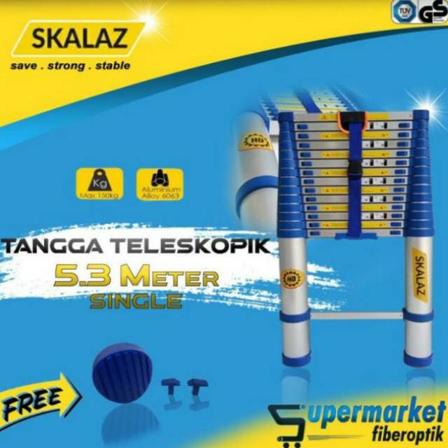 Tangga Telescopic Single 5,3 Meter SKALAZ