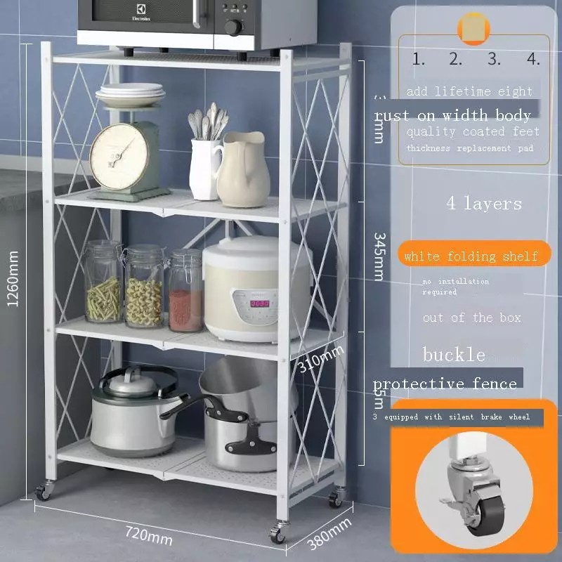 Rak Dapur Lipat 3 Tingkat 4 Tingkat 5 Tingkat Multifungsi /Rak Penyimpanan /Kitchen Rack Multi Layer