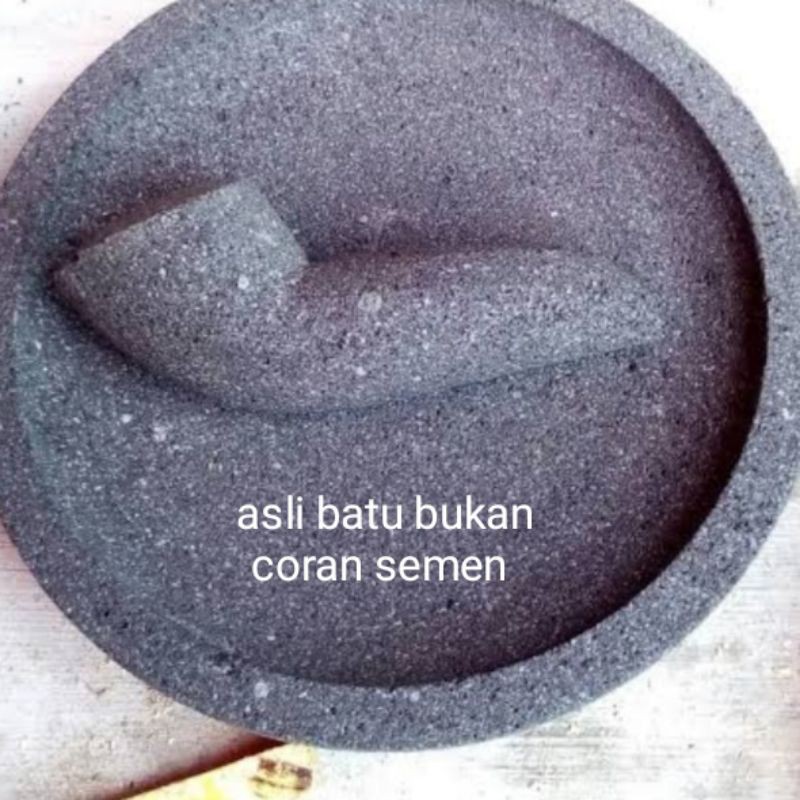 cobek batu asli muntilan uk 20 cm