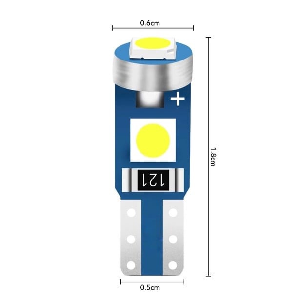 Lampu LED T5 Speedometer Dashboard 3 titik mata SMD 1210 Mobil Motor