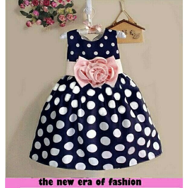 dress anak bayi perempuan polkadot gaun pesta baju dres  3 4 5 tahun