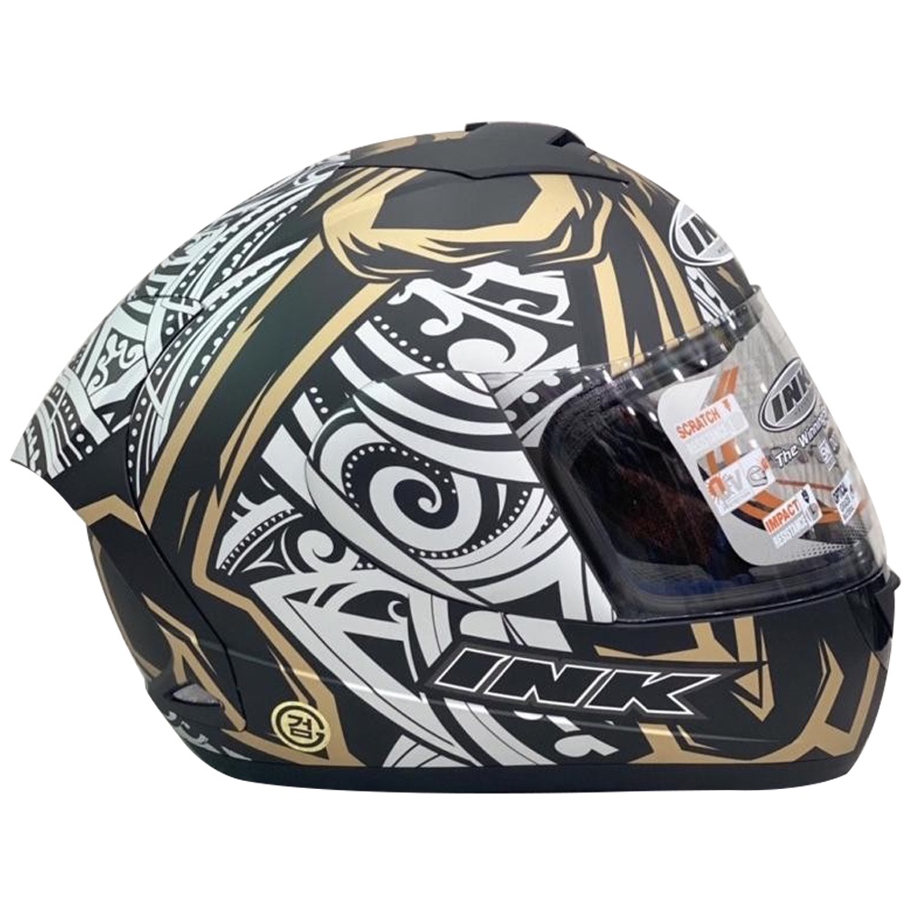 HELM INK CL MAX #8 - MATT BLACK/GOLD