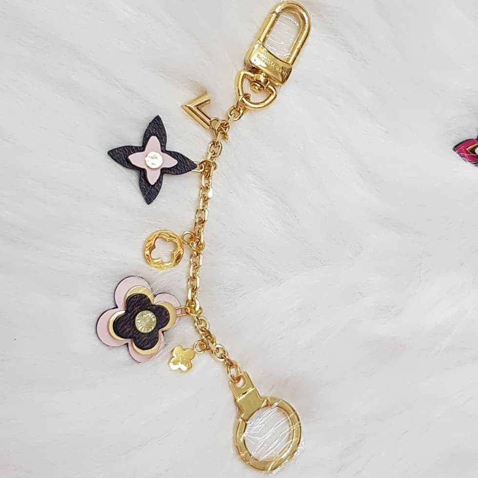 fleur de monogram long chain bag charm