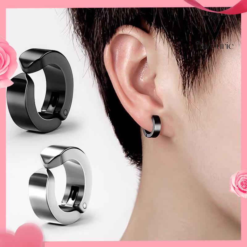 [COD]Anting Magnet Tanpa Lubang Telinga Palsu Bahan Titanium Steel-FA