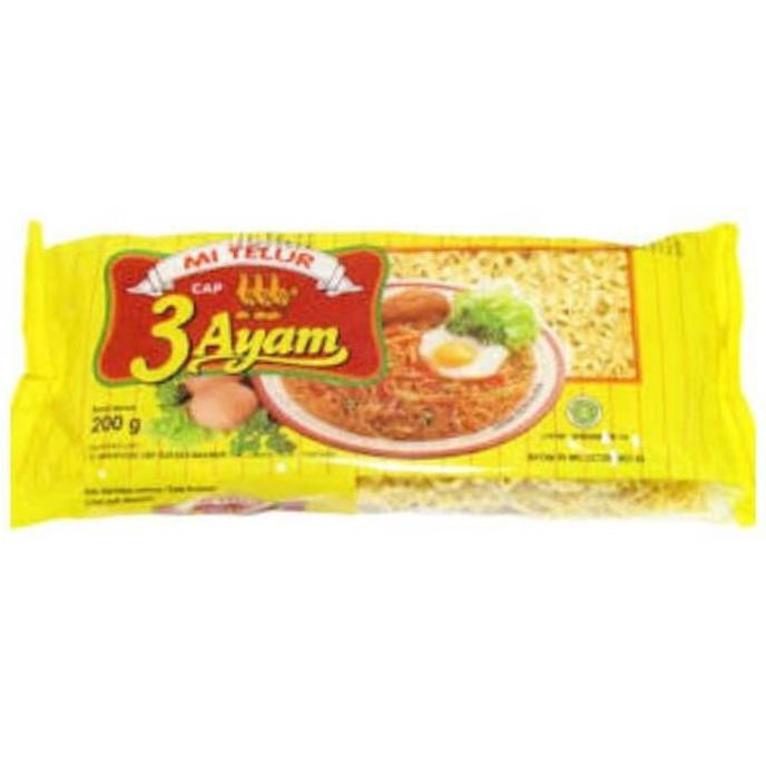 

Terlaris# Mie Telor Cap 3 Ayam 1 Dus Isi 20 X 200 Gram