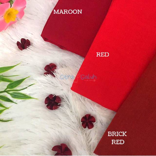 Hijab/Jilbab/Kerudung Polos Segi Empat Saudia Ansania Varian Warna Merah