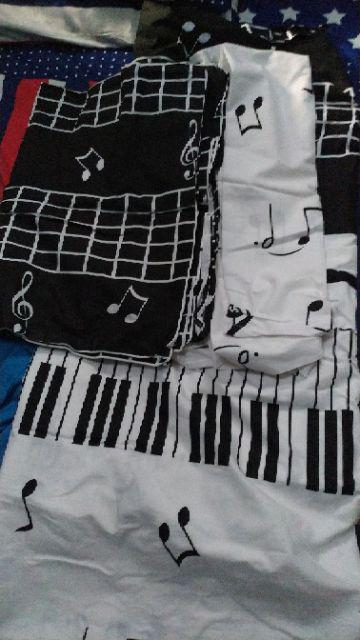 Sprei Motif Piano Motif Musik Katun Lokal Uk King Queen & Single