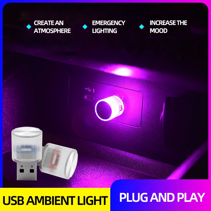 Lampu Suasana led usb mini Mobil Lampu Hias Untuk Pesta Pemodelan Lingkungan Otomotif portableplug play auto interior led