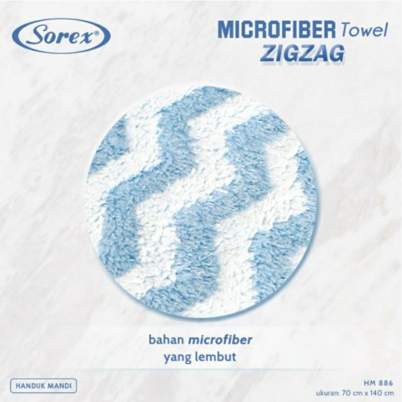 Handuk Bayi Sorex Super Soft Jumbo 70x140 / 50x100 cm HM886/891 Microfiber Towel Motif Zigzag Daya Serap Tinggi