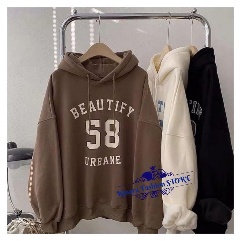 HOODIE WANITA - BEAUTY HOODIE OVERSIZE - ATASAN WANITA - HOODIE FLEECE - KOREAN STYLE