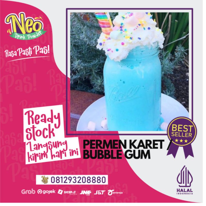 

Bubuk Minuman Rasa Bubble Gum 1 Kg/Serbuk bubble gum 1 Kg/Bubble Gum Powder/Bubuk rasa bubble gum/Serbuk rasa bubble gum 1Kg