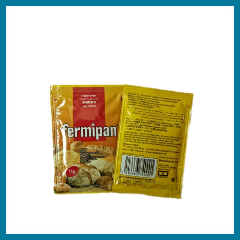 Ragi Kering Instan Fermipan/Angel/Mauri-pan/saf-instan 11gr (harga 1saset)