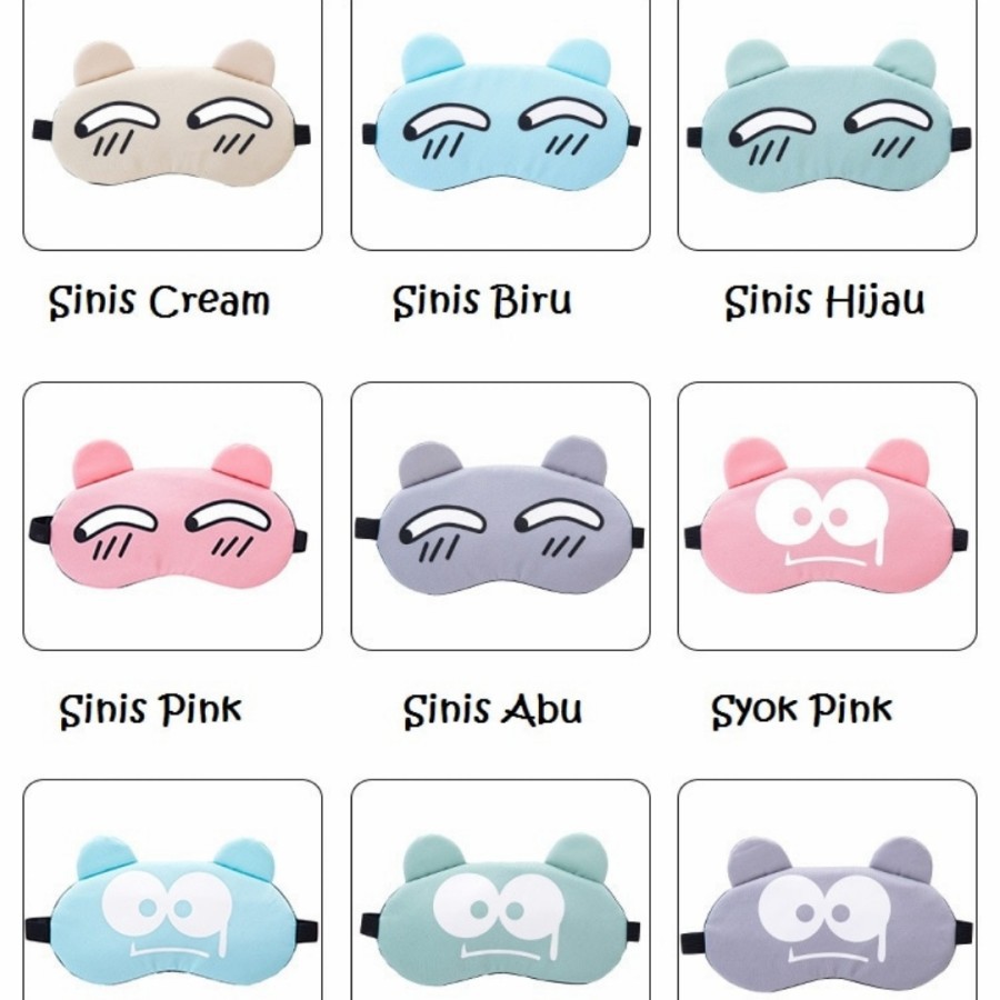 Masker korea penutup mata gel karakter emoticon lucu dingin kesehatan