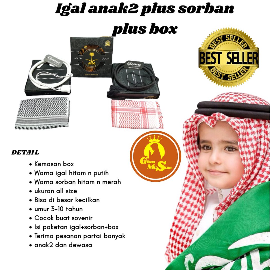 igal anak plus sorban plus box termurah