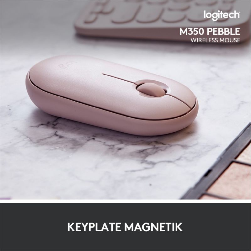 Logitech Pabble M350 Mouse wireless dan Bloutot Untuk Windows, Mac, Chrome OS