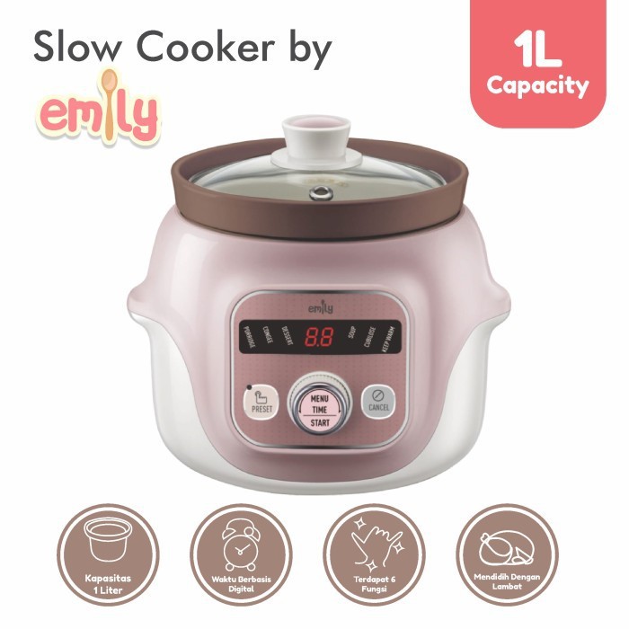 Emily Slow Cooker Claypot 1Liter / Pengolah Makanan MPASI