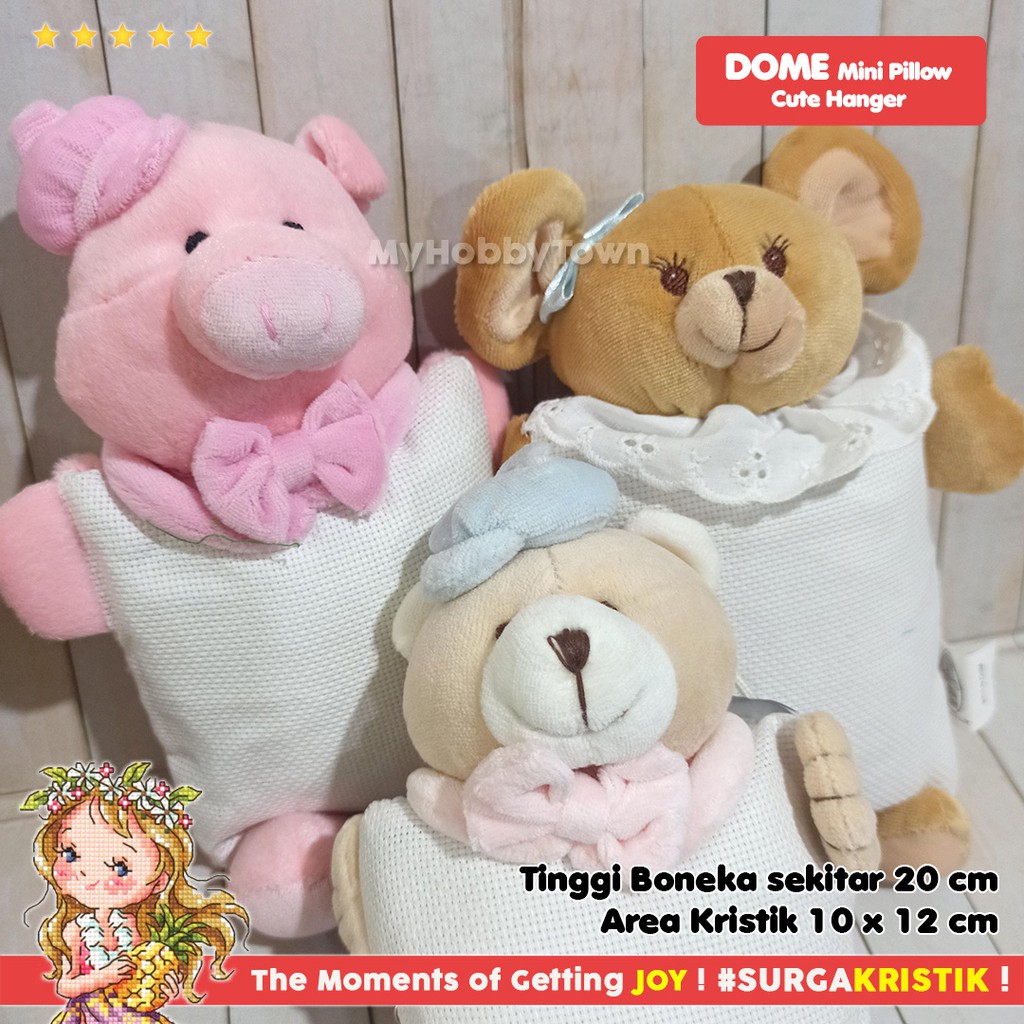 Gantungan Boneka Bantal Sulam Kristik Strimin Baby Bear Beruang F-075