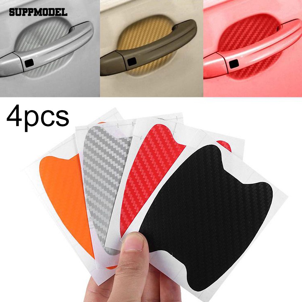 Suppmodel 4Pcs Stiker Film Pelindung Gagang Pintu Mobil untuk Dekorasi