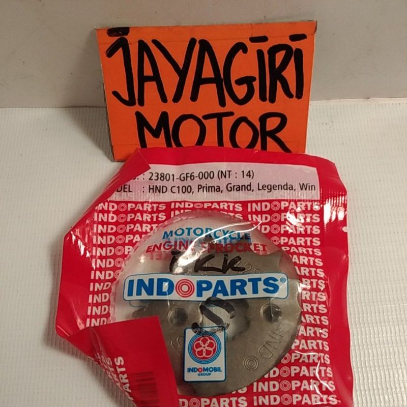 Gear Depan Grand Supra X Fit New Karisma Legenda Win Prima KEV GF6 Blade Revo C100 10T 11T 12T 14T 15T 428 NF Honda Aspira  Gigi Tarik Sunstar Rantai Roda Chain Kit Chainkit Sprocket Gear Set Gearset Gir Girset Belakang Drive Komplit Front Rear Motor XX V-Indoparts - 14T