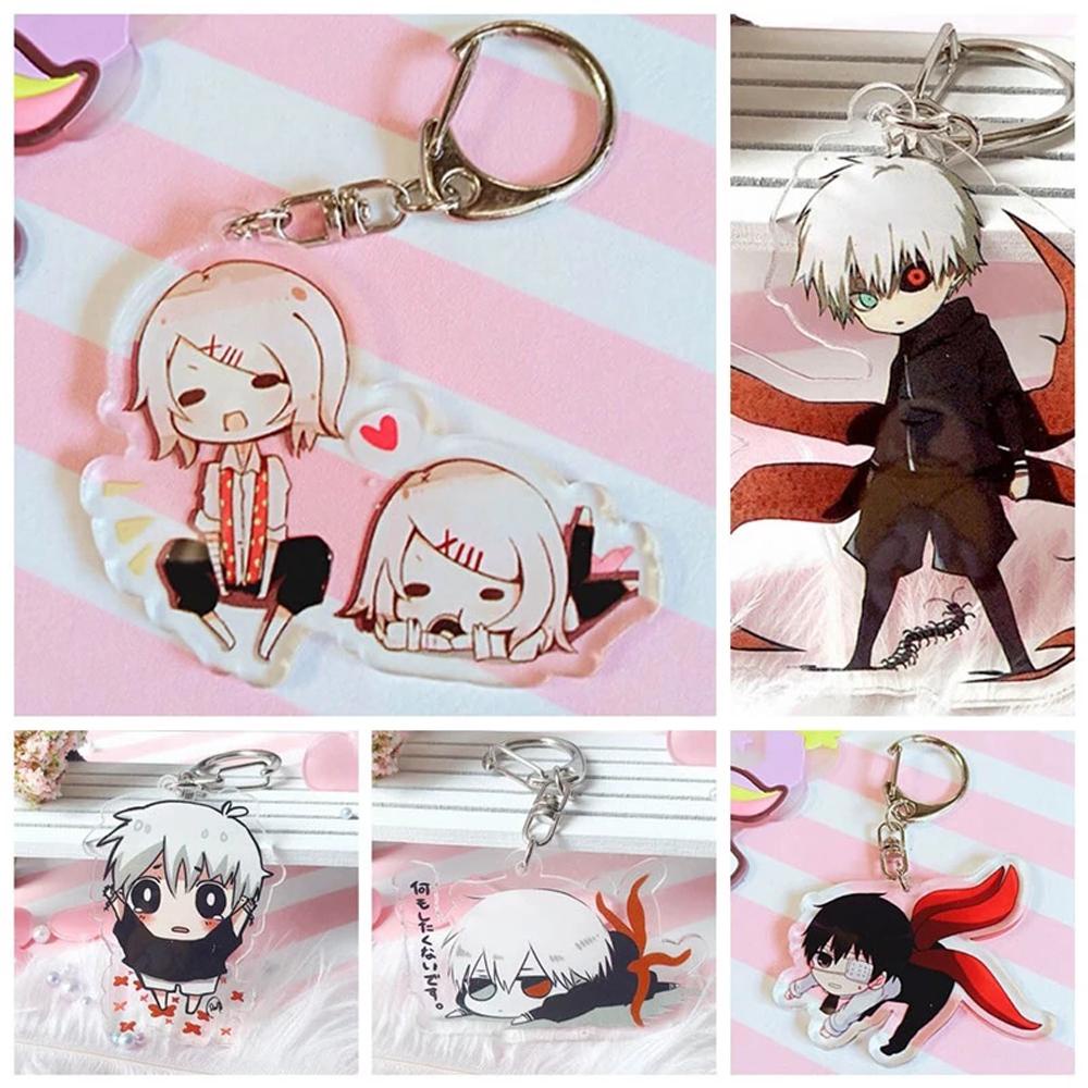 Augustina Gantungan Kunci Desain Anime Tokyo Ghoul Ken Kaneki Bahan Akrilik