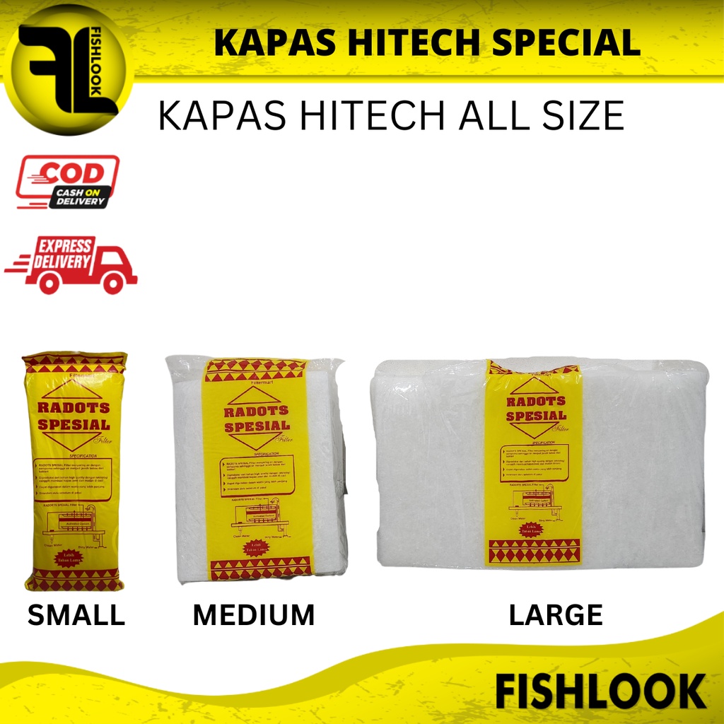 Kapas Hitech LARGE BESAR Dakron Busa Filter Aquarium Hi-Tech Radots Special 100X30X5 CM