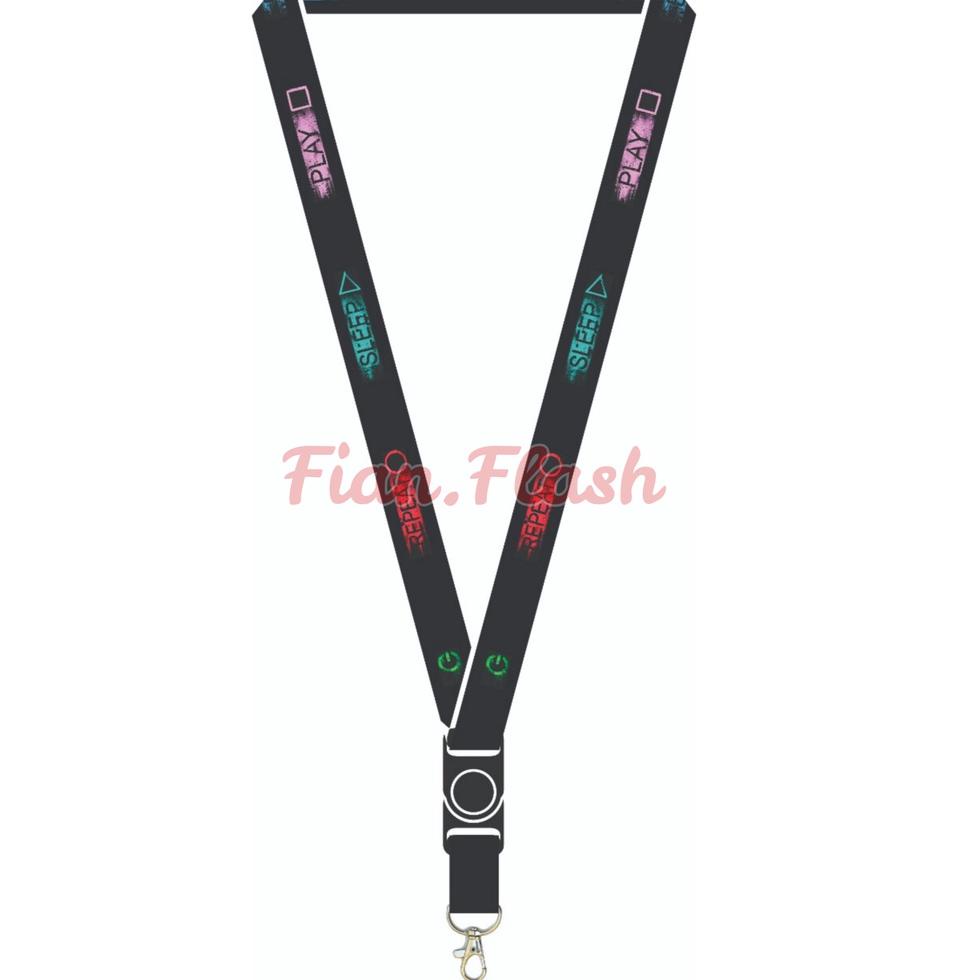 Tali Lanyard pods (EatPlaySleepRepeat) Free Karet Oring 13mm/20mm/40mm - Gantungan Hp / Gantungan Id