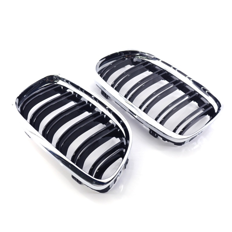 Zzz 2pcs Kisi-Kisi Grill Depan Warna Hitam Untuk E90-LCI 3series Sedan-2009-2012 51137201969 51137201970 Lampu Hias Ringan
