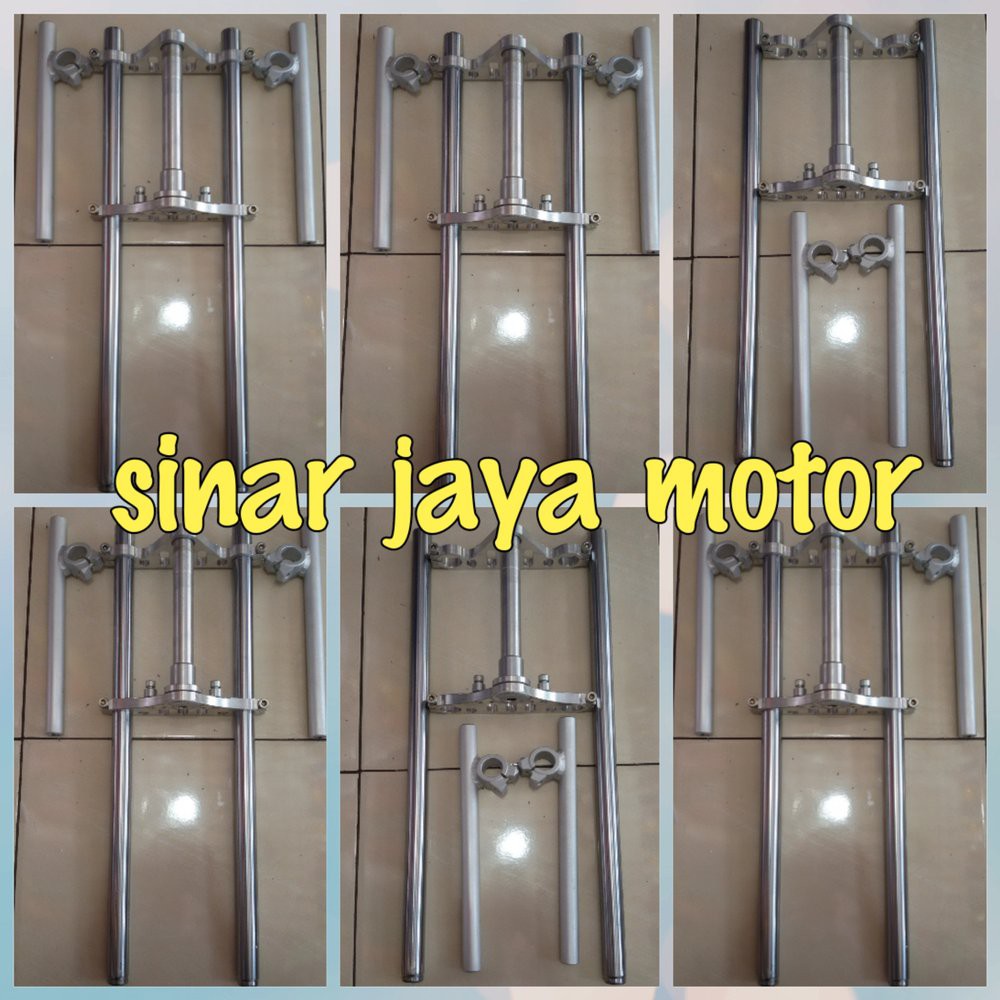 segi tiga stang jepit as shock drag . jupiter. mio . drag racing