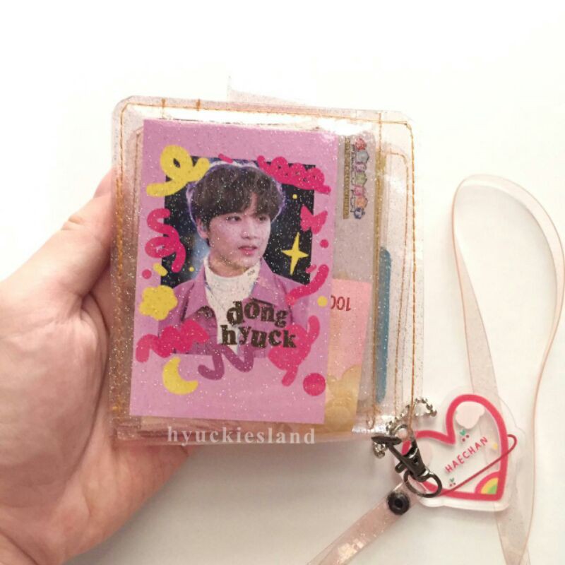 kpop transparent jelly wallet PVC — dompet lipat transparan, dompet wanita