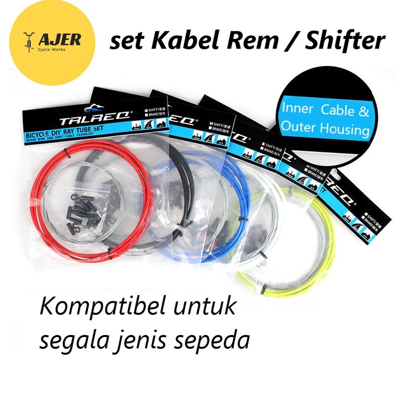 Kabel set lengkap Shifter / Rem sepeda depan belakang Cable inner outer housing kawat