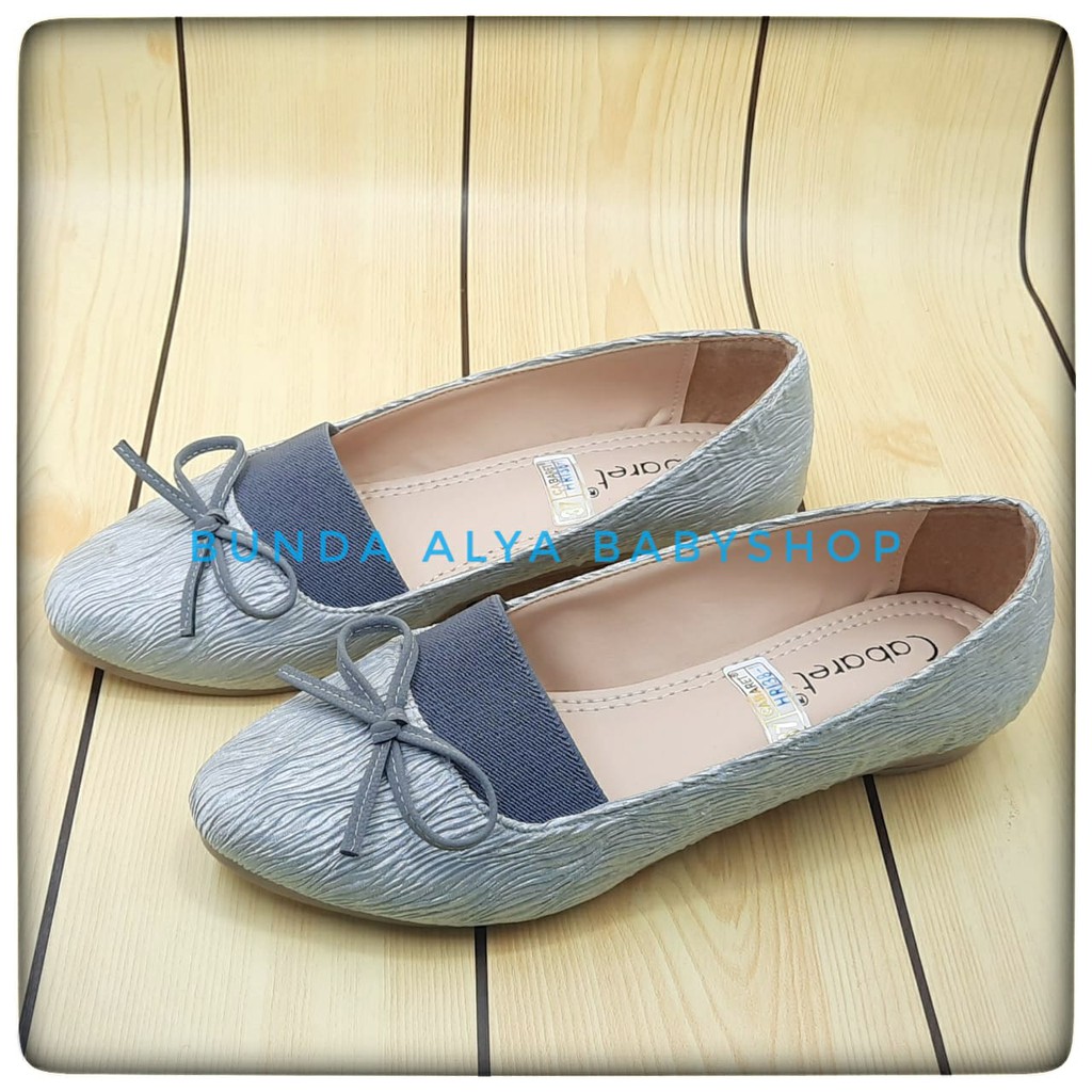 Sepatu Wanita CABARET Flatshoes Premium ABU Size 37 - 40 - Sepatu Flat Wanita Casual Good Quality