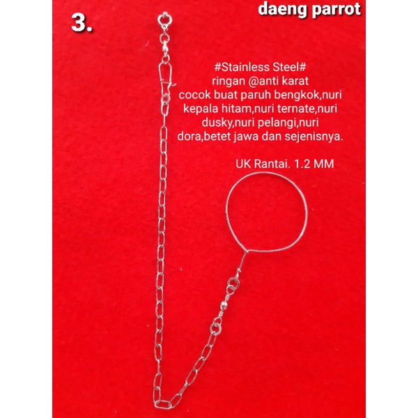 full set rantai stainless buat burung nuri
