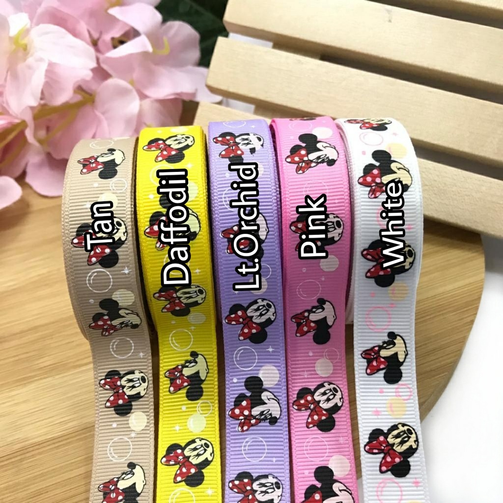 5 YARD - PITA GROSGRAIN MOTIF / PITA GROSGRAIN MOTIF MICKEY MOUSE/ MINNIE MOUSE / PITA DISNEy