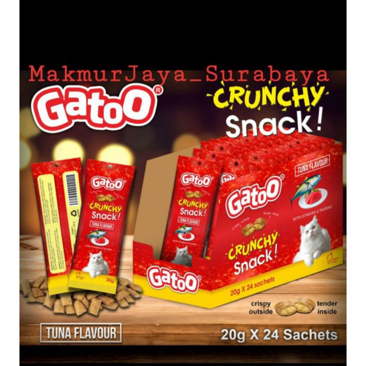 Gatoo Crunchy Snack kucing/Snack kering/Makanan kering kucing 20gr/sachet