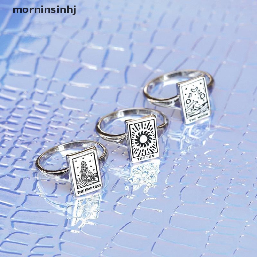 Cincin Terbuka Adjustable Model Kartu Mortarotbulanmatahari Untuk Wanita