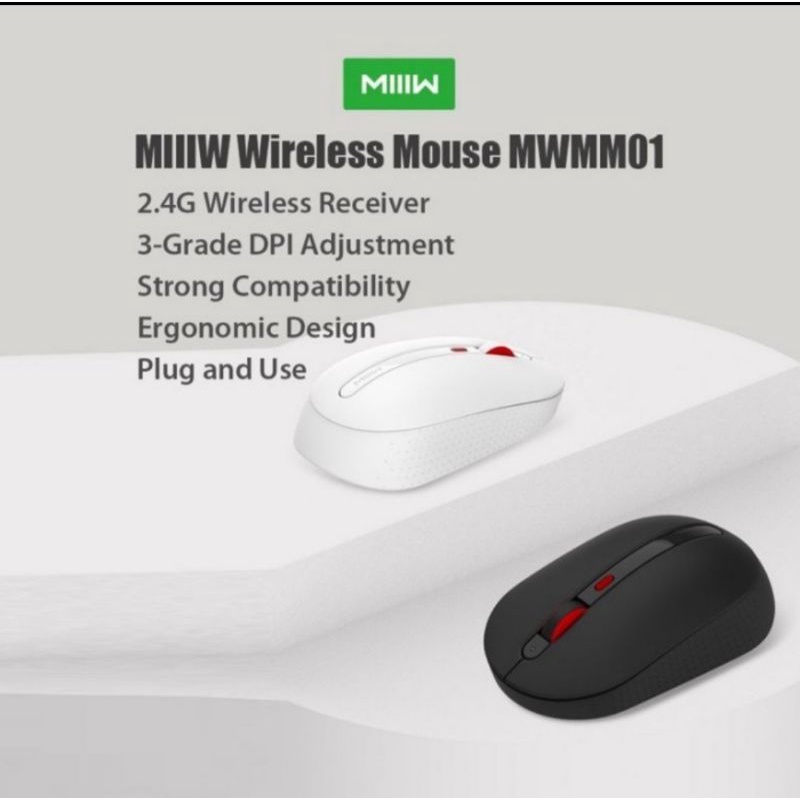 MIIIW WIRELESS MUTE MOUSE Plug and Play 1000 DPl