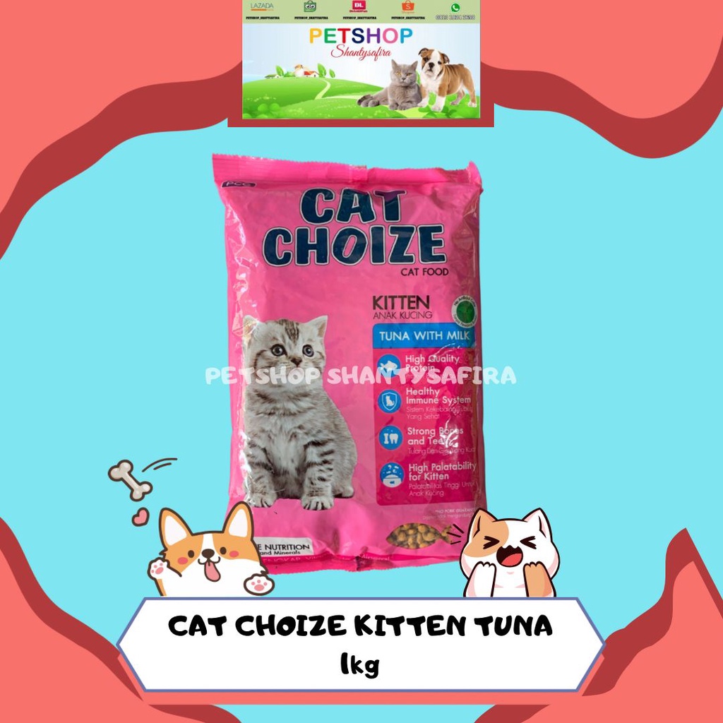 MAKANAN KUCING CAT CHOIZE KITTEN 1KG SALMON / TUNA WITH MILK