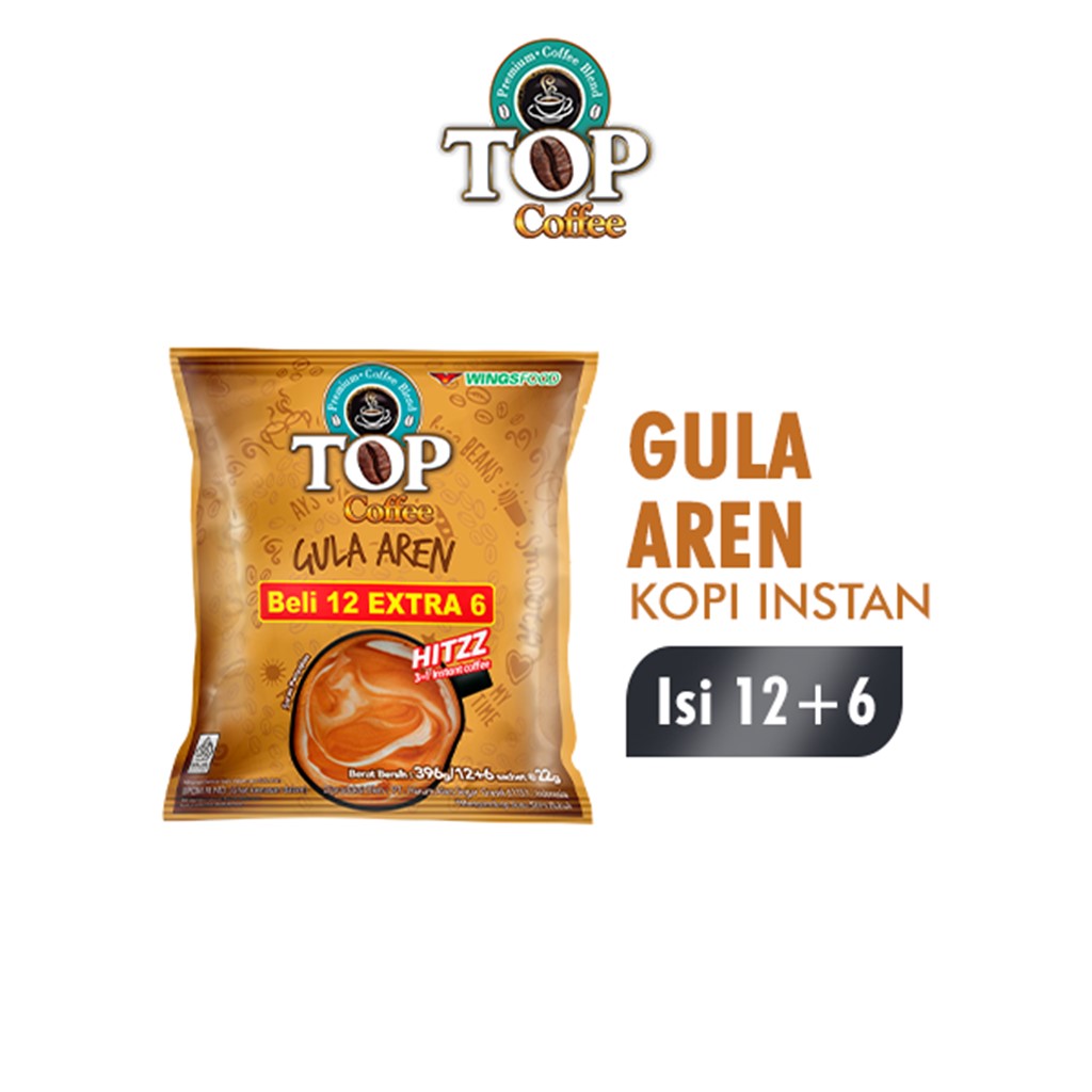 Top Coffee Kopi Instan Gula Aren Bag 22 gr isi 12 + 6 pcs