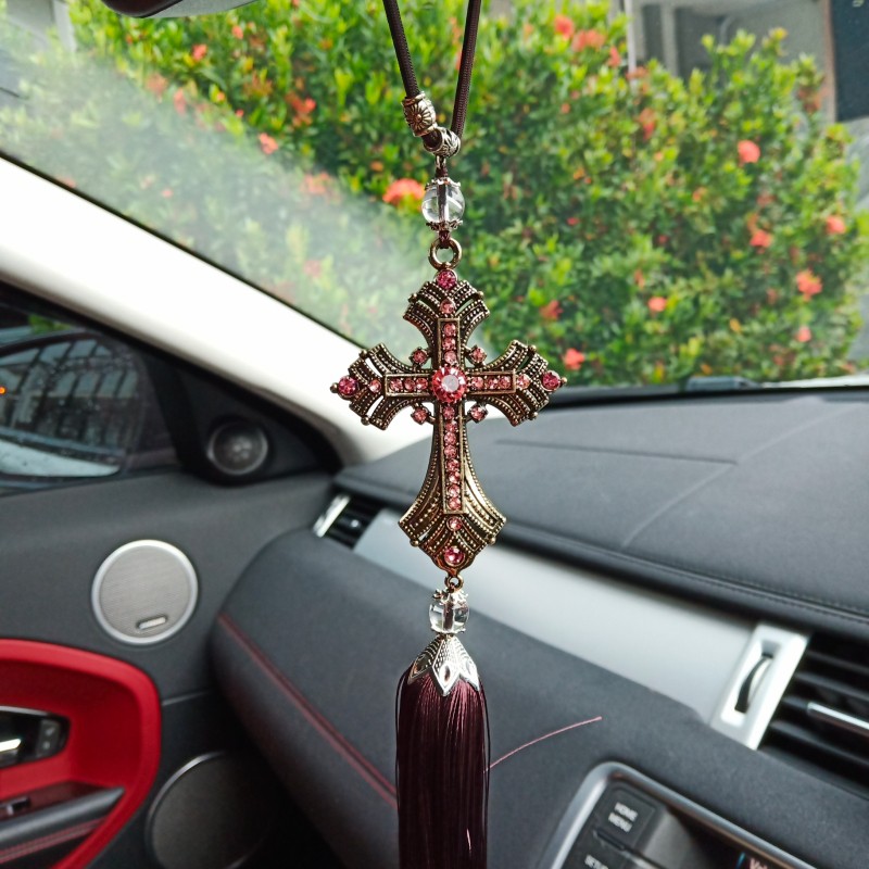 Gantungan Spion Mobil SALIB DIAMOND Christian Cross