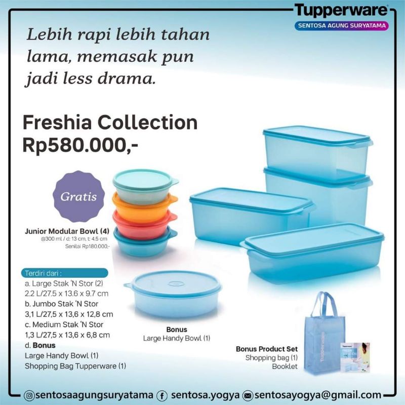 Freshia collection Tupperware free junior modular bowl