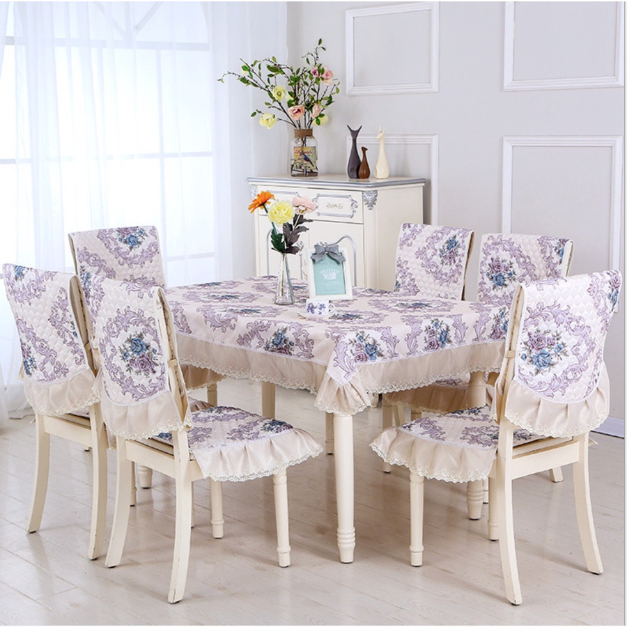 Taplak Meja Set 6 Sarung Kursi / Shabby Lace Table Cloth Chair Set 6