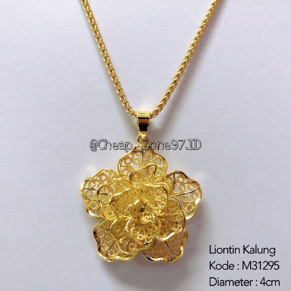 Liontin Kalung Bunga Besar Liontin Emas Anti Karat [31295]
