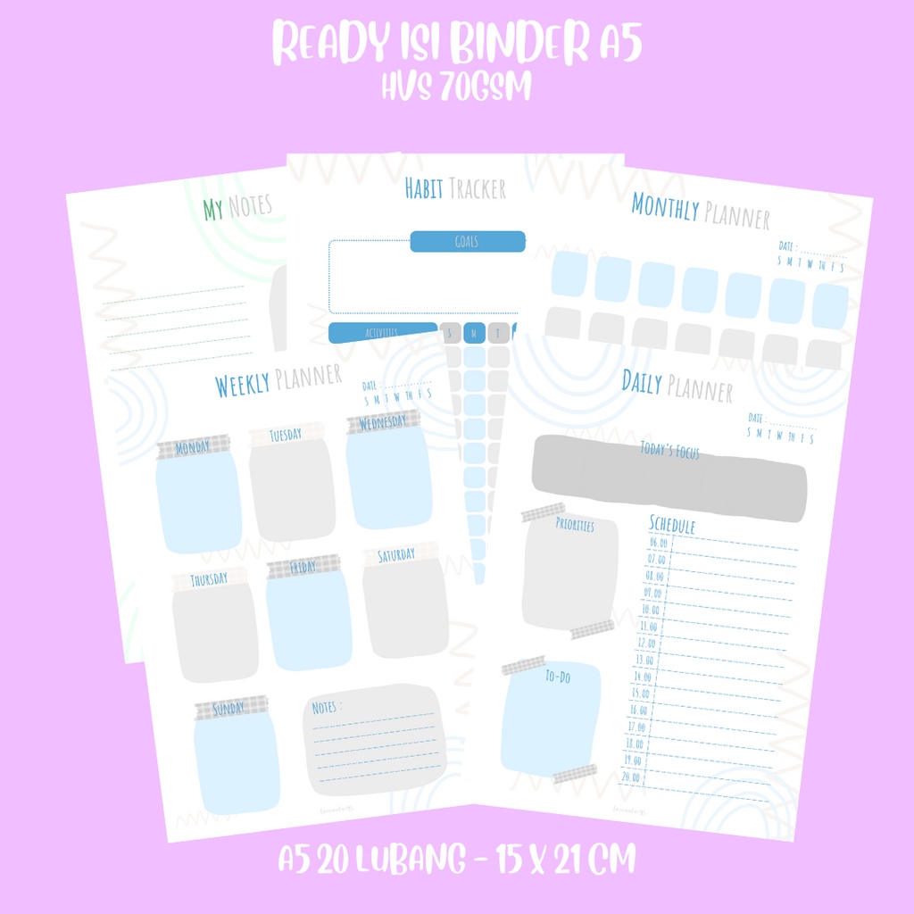 

Daily Planner Basic Memo Agenda Check List Notes Monthly Planner [10 Lembar] by Taevantae95 - BLUE VER.3
