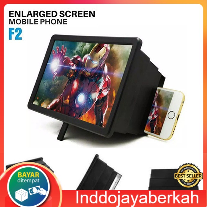 Enlarged Screen F2 Pembesar Layar HP Kaca Magnifier Mobile Phone Cinema Alat Zoom Braket stand 3D