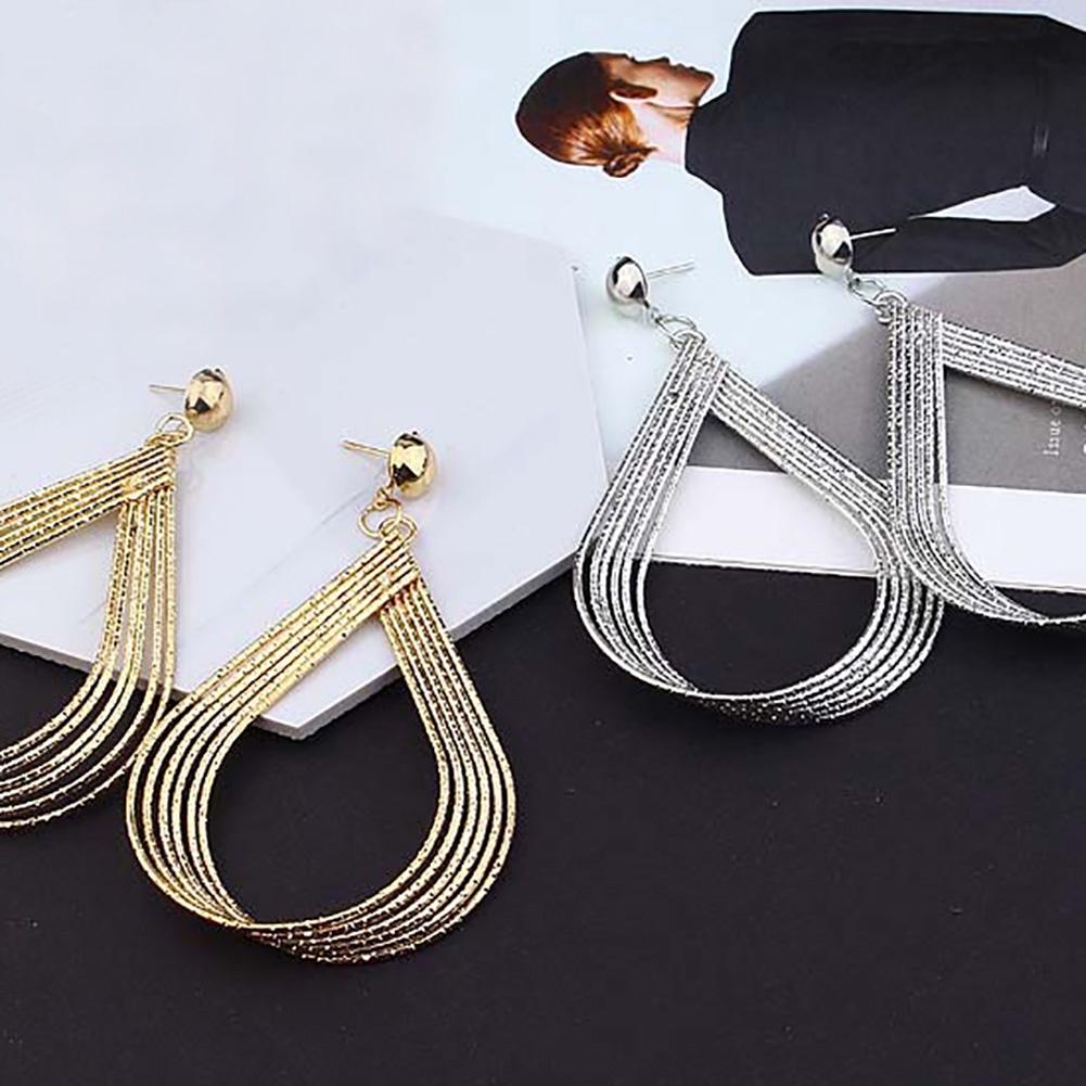 Hu Hu Hu Hu Hu Alat Bantu Pasang Kacamata♡ Anting Tusuk Gantung Wanita Desain Tetesan Air Hollow Gaya Simple Untuk Pesta