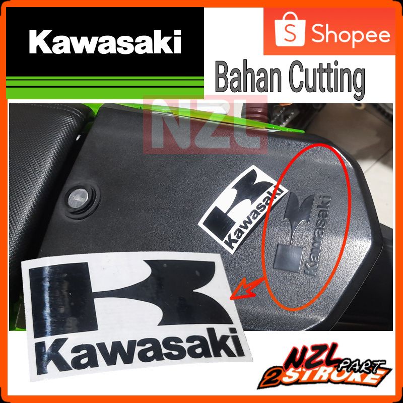 sticker stiker cutting hitam emblem logo tulisan sambunga body pad pet belakang jok kawasaki KSR 110